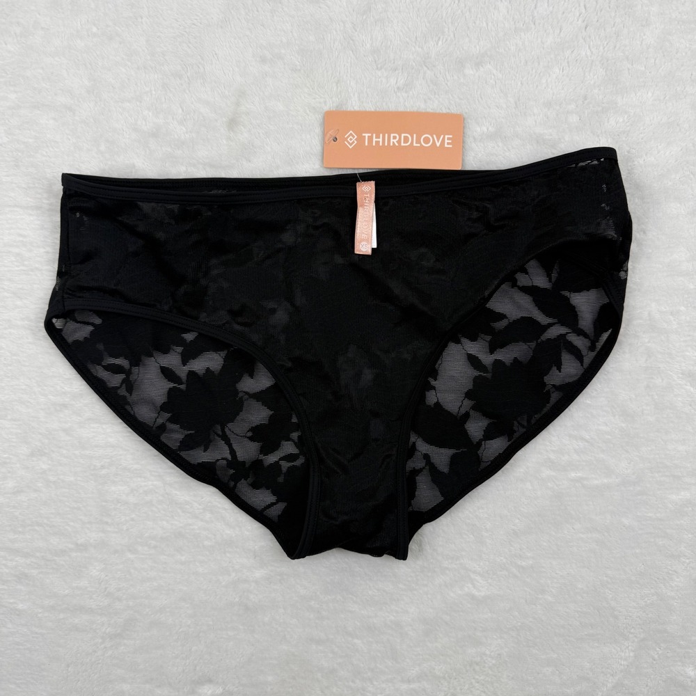 ThirdLove Womens Black Floral Lace Hipster Underwear Panties XS New NWT RN139833